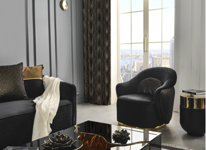 Armchair Wingback Chair Modern Fabric Living Room Polyester Blue Design Seat